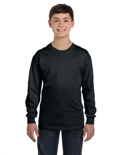 Gildan Youth Heavy Cotton™ Long-Sleeve T-Shirt #5400 Black