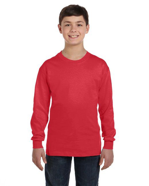Gildan Youth Heavy Cotton™ Long-Sleeve T-Shirt #5400 Red