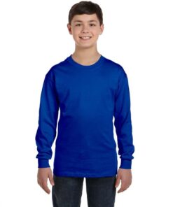 Gildan Youth Heavy Cotton™ Long-Sleeve T-Shirt #5400 Royal Blue Front