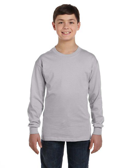 Gildan Youth Heavy Cotton™ Long-Sleeve T-Shirt #5400 Sport Grey
