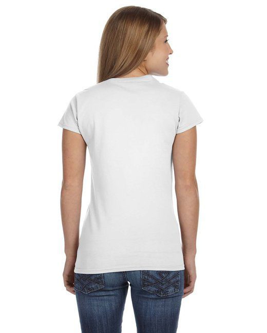Gildan Ladies' Softstyle® Fitted T-Shirt #64000L White Back