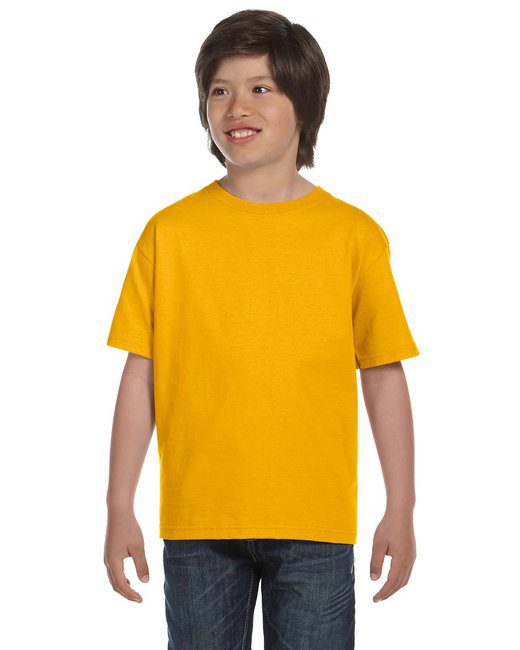 Gildan Youth 50/50 T-Shirt #8000B Gold Front