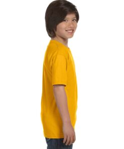 Gildan Youth 50/50 T-Shirt #8000B Gold Side