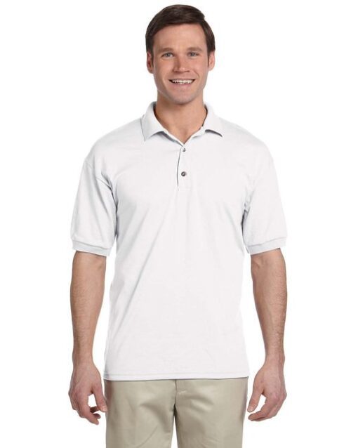 Gildan Adult 50/50 Jersey Polo #8800 White Front