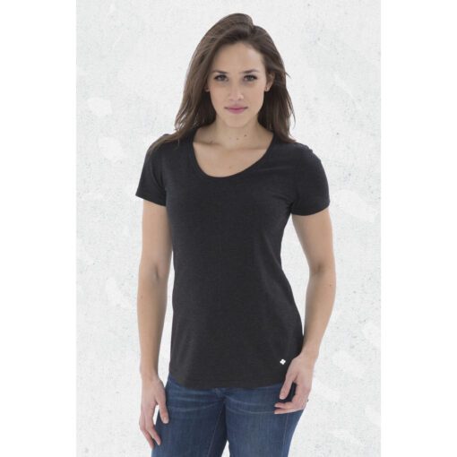 KOI® TRIBLEND SCOOP NECK RELAXED LADIES' TEE #KOI8036L Charcoal Triblend
