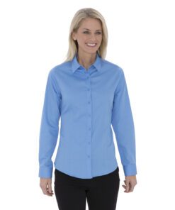 COAL HARBOUR® EVERYDAY LONG SLEEVE LADIES' WOVEN SHIRT #L6013 Blue Lake