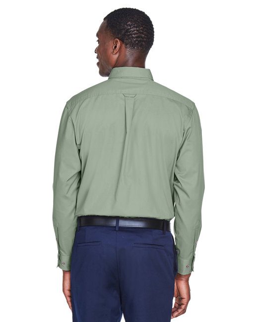 Harriton Men's Easy Blend™ Long-Sleeve Twill Shirt #M500 Dill Back