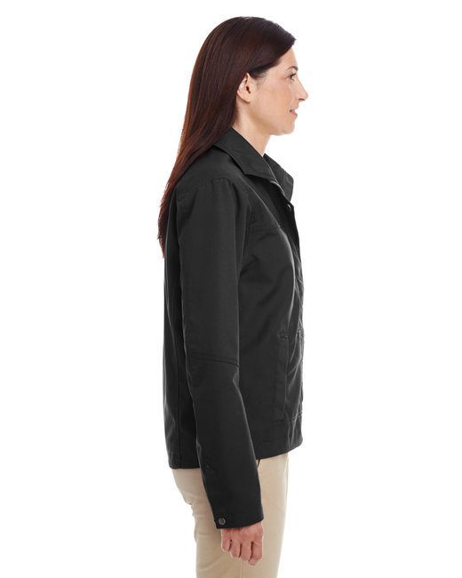 Harriton Ladies' Auxiliary Canvas Work Jacket #M705W Black Side