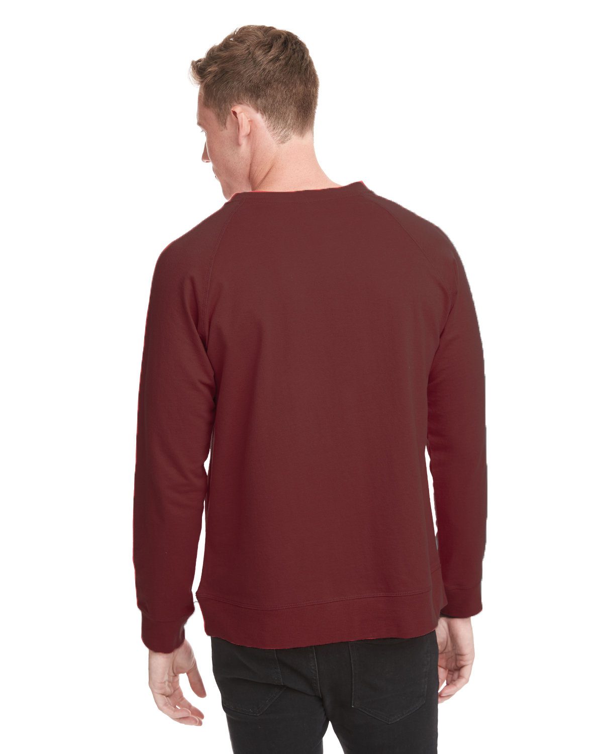 Next Level Unisex Laguna French Terry Raglan Sweatshirt #N9000 Cardinal Red Back