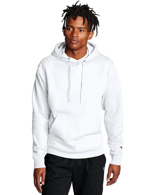 Champion Adult Powerblend® Pullover Hooded Sweatshirt #S700 White Front