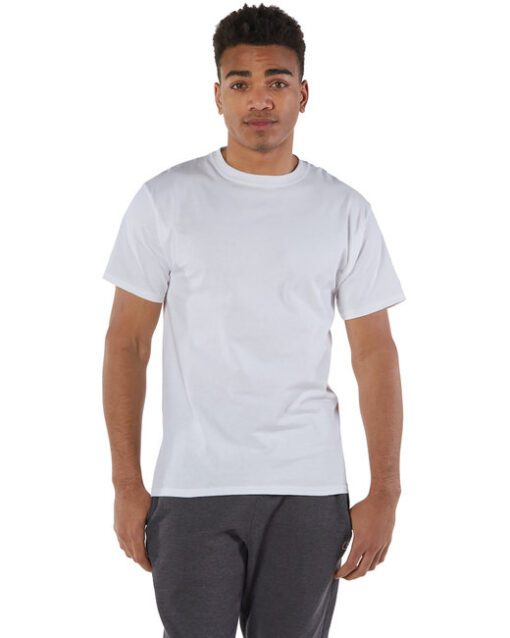 Champion Adult 6 oz. Short-Sleeve T-Shirt #T525C White Front