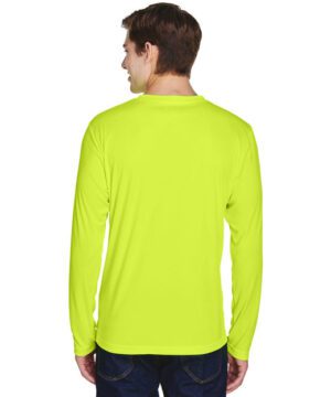 Team 365 Men's Zone Performance Long-Sleeve T-Shirt #TT11L Safety Yellow Back