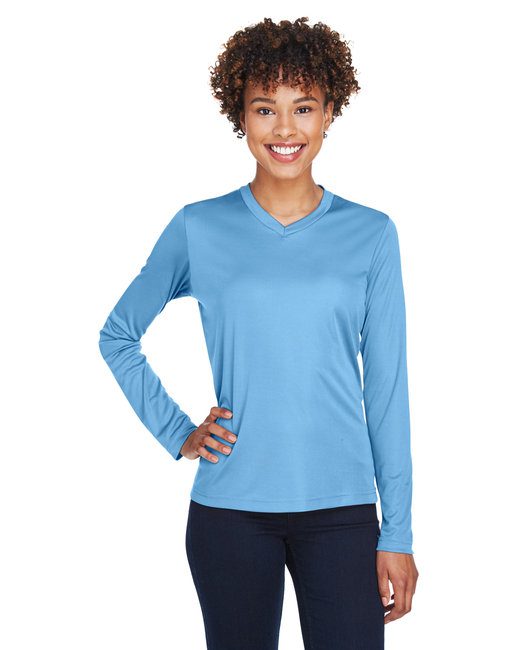 Team 365 Ladies' Zone Performance Long-Sleeve T-Shirt #TT11WL Light Blue