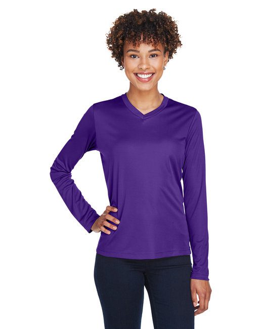 Team 365 Ladies' Zone Performance Long-Sleeve T-Shirt #TT11WL Purple