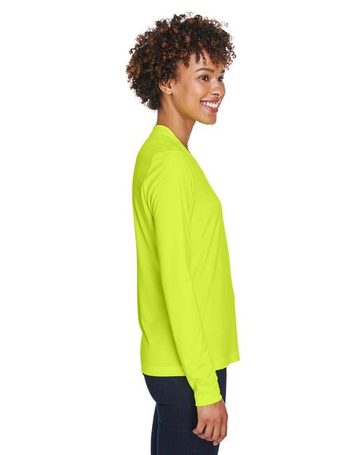 Team 365 Ladies' Zone Performance Long-Sleeve T-Shirt #TT11WL Safety Yellow Side