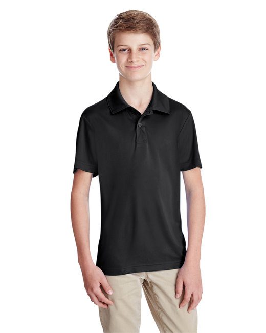 Team 365 Youth Zone Performance Polo #TT51Y Black Front