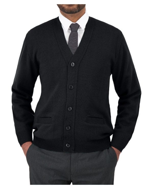 Cobmex V-Neck Long Sleeve Button Front Cardigan #4015 Black