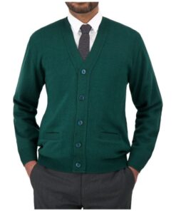 Cobmex V-Neck Long Sleeve Button Front Cardigan #4015 Hunter Green Front