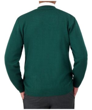 Cobmex V-Neck Long Sleeve Button Front Cardigan #4015 Hunter Green Back