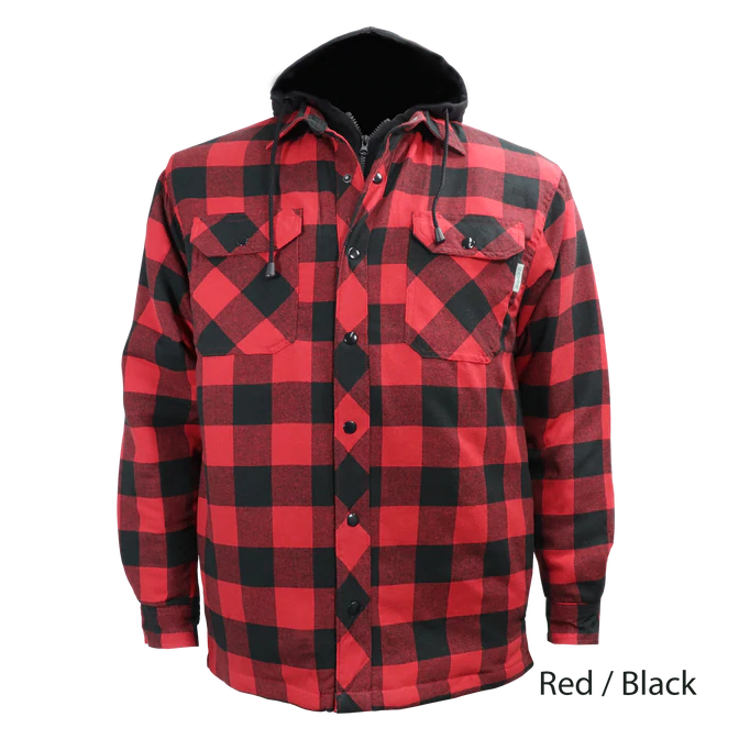 Gatts Work FLANEL LINED SHIRT WITH HOOD #626DCF Red / Black