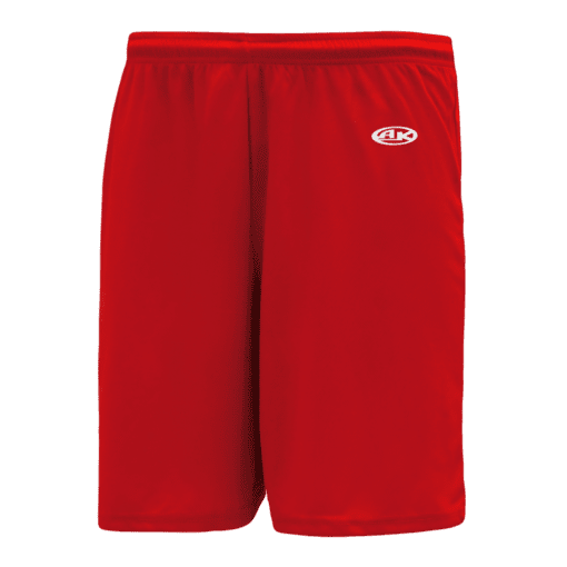 ATHLETIC KNIT SHORTS WITH POCKETS #AS1700 Red Front
