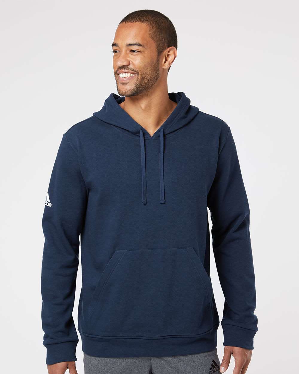 Adidas Fleece Hooded Sweatshirt #A432 Navy