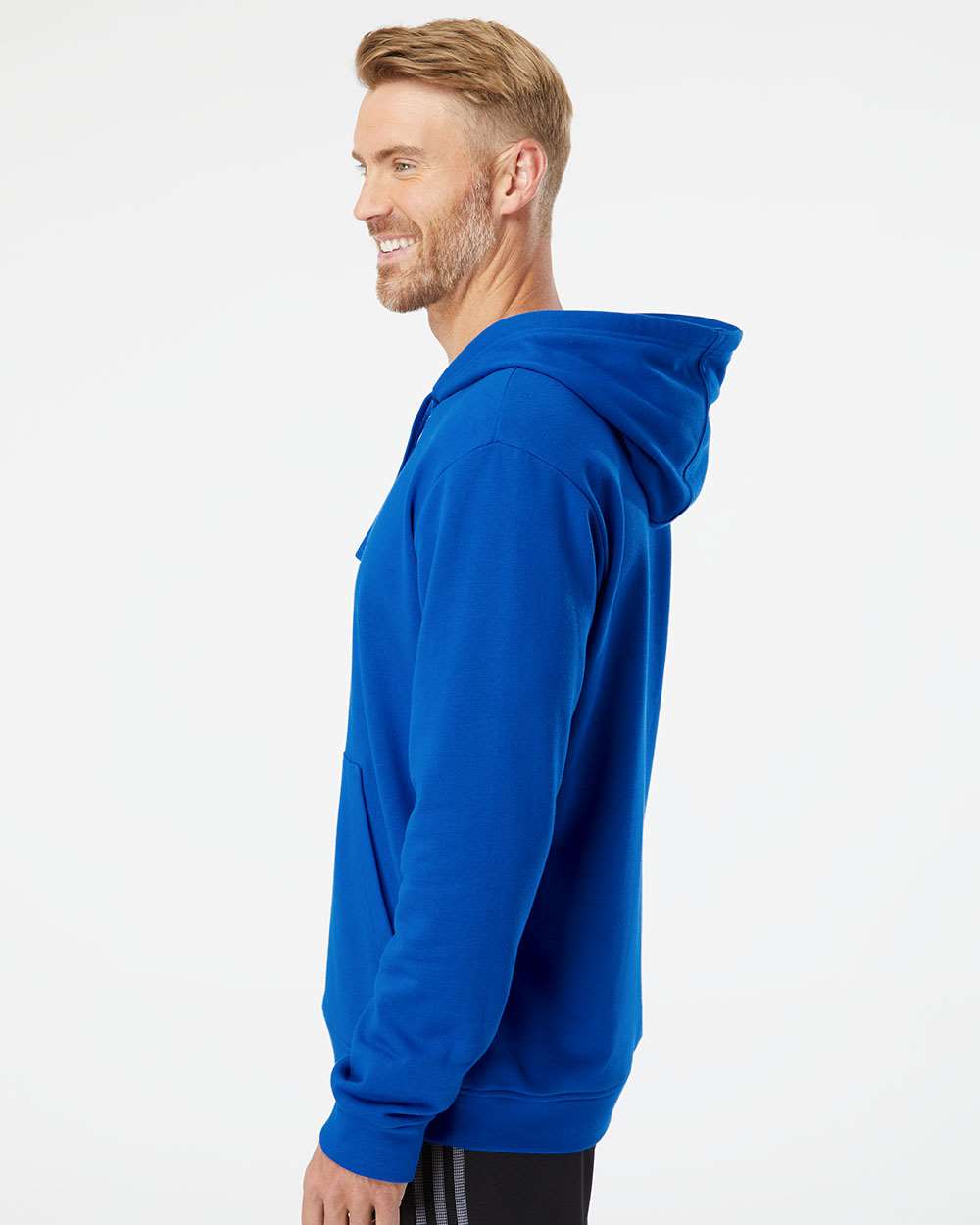 Adidas Fleece Hooded Sweatshirt #A432 Royal Blue Side
