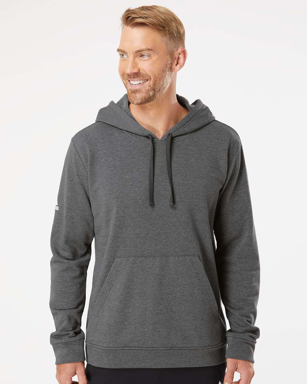 Adidas Fleece Hooded Sweatshirt #A432 Dark Grey Heather