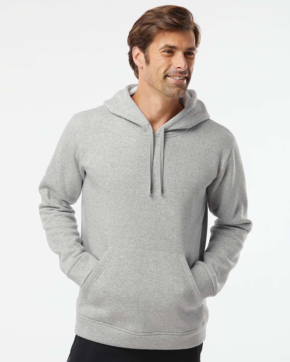 Adidas Fleece Hooded Sweatshirt #A432 Grey Heather