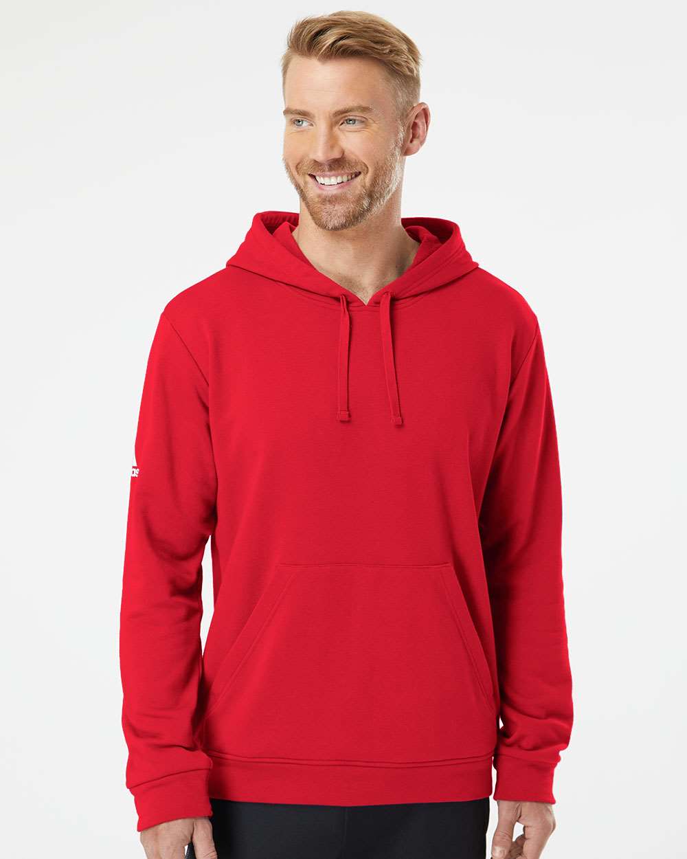 Adidas Fleece Hooded Sweatshirt #A432 Red Front