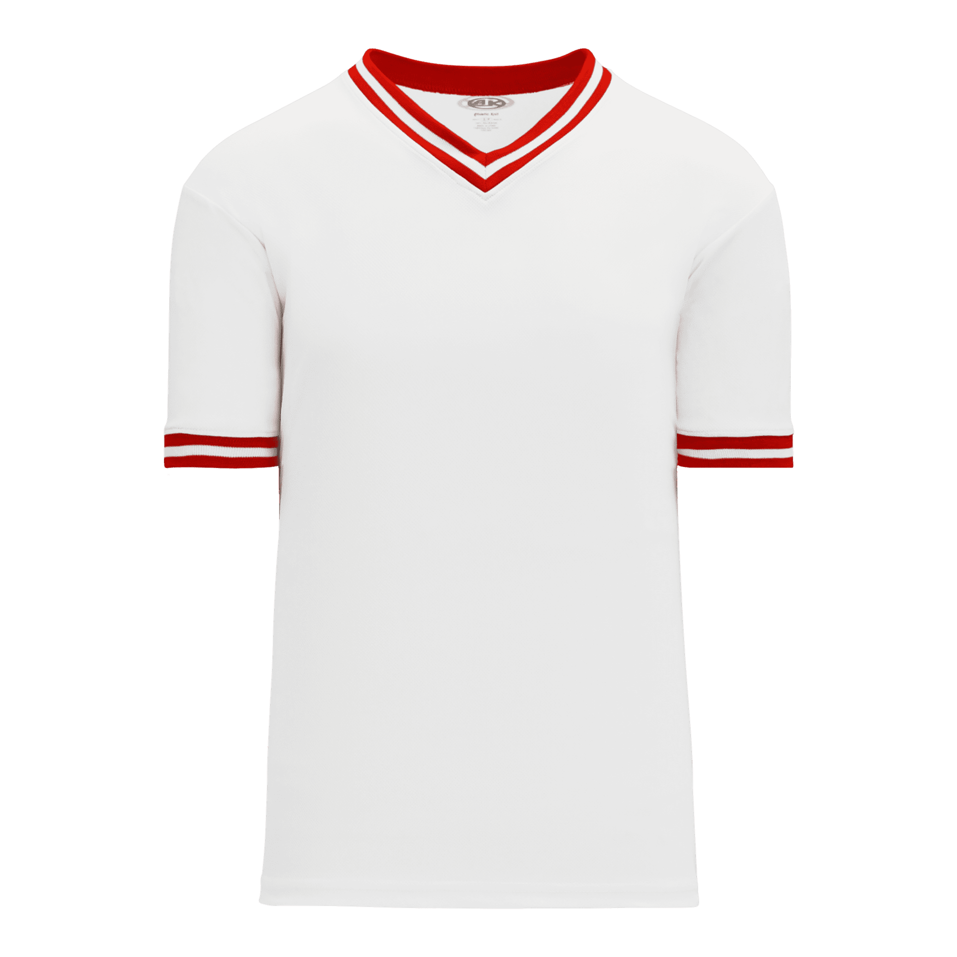 ATHLETIC KNIT PULLOVER BASEBALL JERSEY #BA1333 White / Red