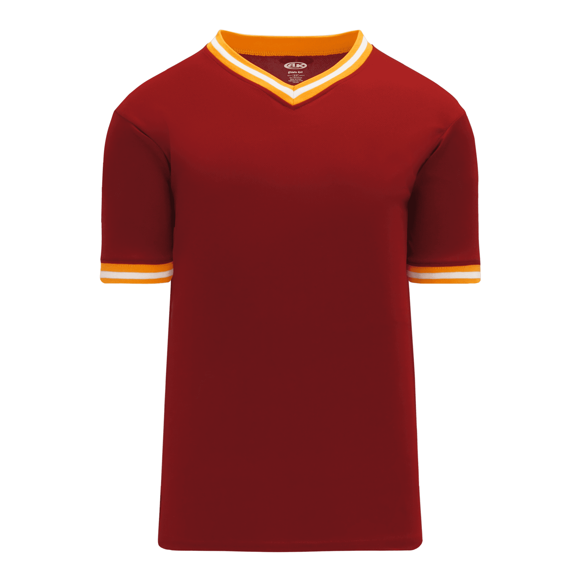 ATHLETIC KNIT PULLOVER BASEBALL JERSEY #BA1333 Maroon / Gold / White