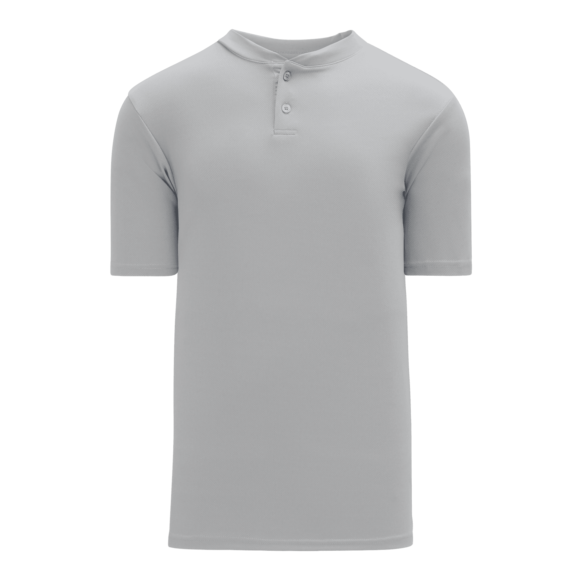 ATHLETIC KNIT TWO BUTTON BASEBALL JERSEY #BA1347 Grey