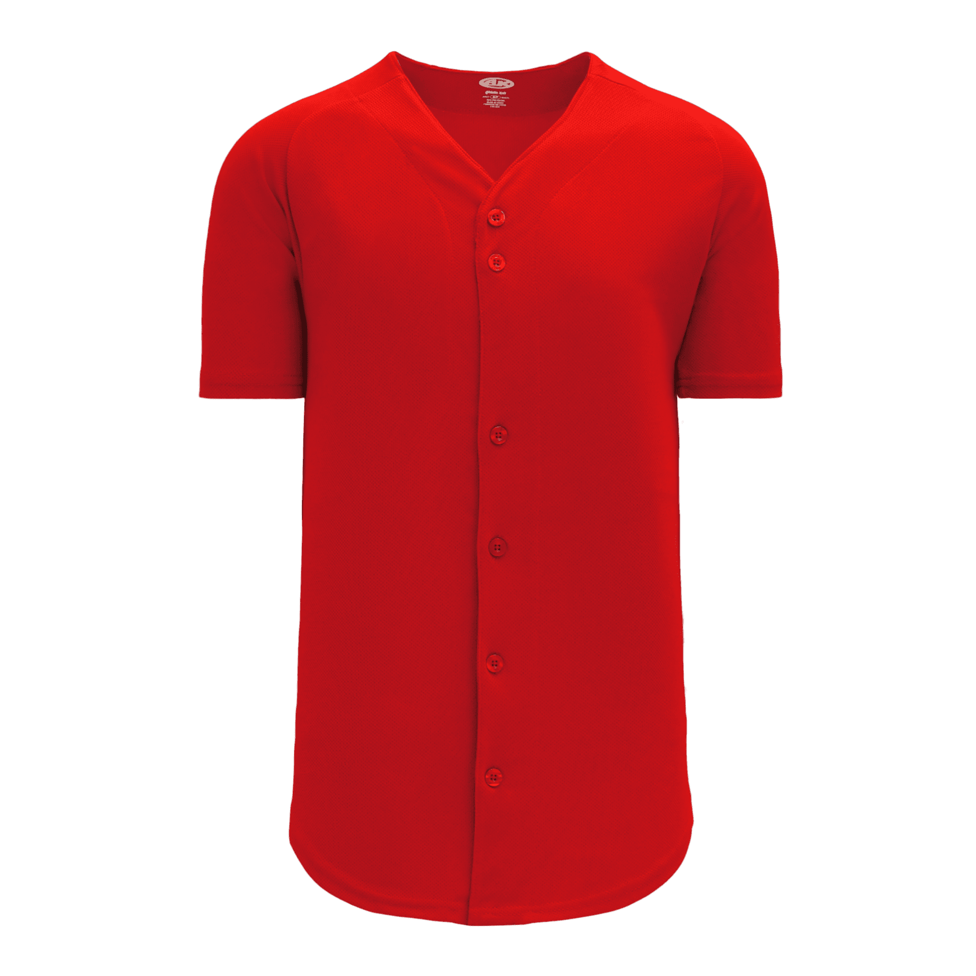 ATHLETIC KNIT FULL BUTTON BASEBALL JERSEY #BA5200 Red