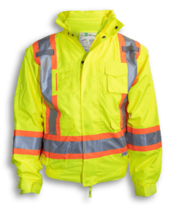 Big K Clothing 5-in-1 Hi Vis Rain Jacket #BK122 Yellow Front