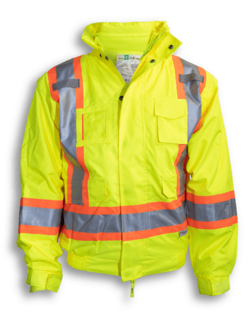 Big K Clothing 5-in-1 Hi Vis Rain Jacket #BK122 Yellow Front
