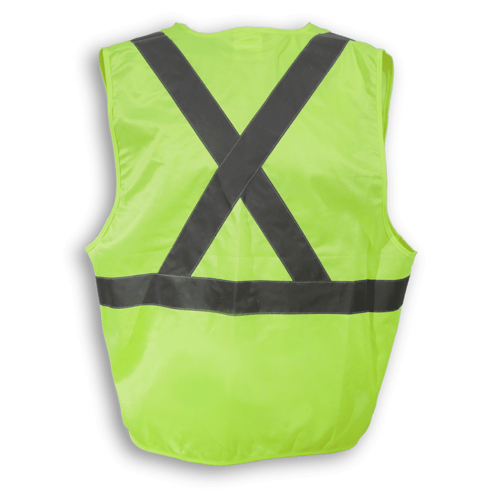 Big K Clothing Hi Vis 100% Polyester Safety Vest #BK202 Yellow Back