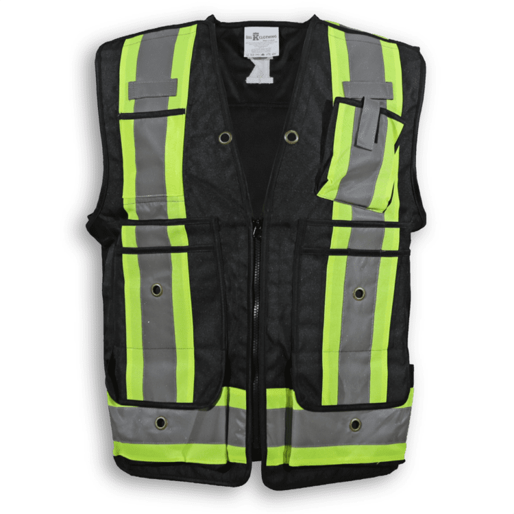 Big K Clothing 600D Oxford Polyester Surveyor Vest #BK306 Black