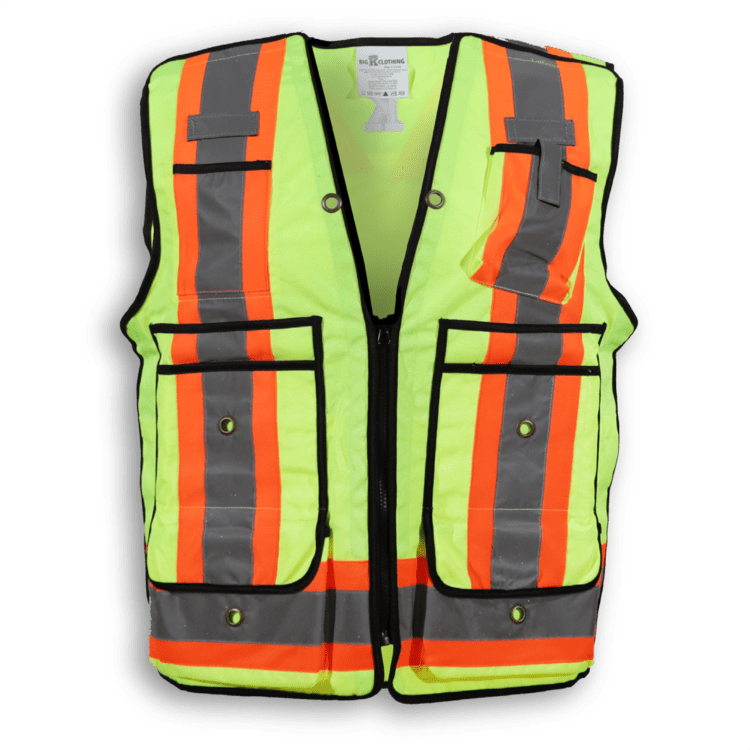 Big K Clothing 600D Oxford Polyester Surveyor Vest #BK306 Yellow