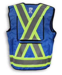 Big K Clothing 600D Oxford Polyester Surveyor Vest #BK306 Blue Back