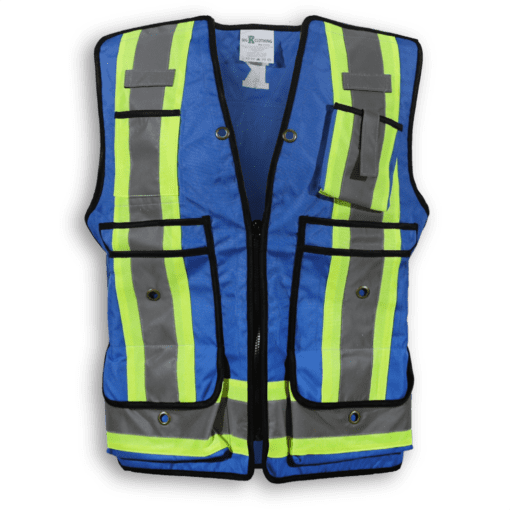 Big K Clothing 600D Oxford Polyester Surveyor Vest #BK306 Blue Front