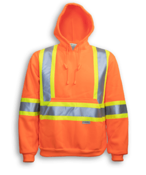 Big K Clothing Hi Vis 100% Polyester Hoodie #BK3550 Orange Front