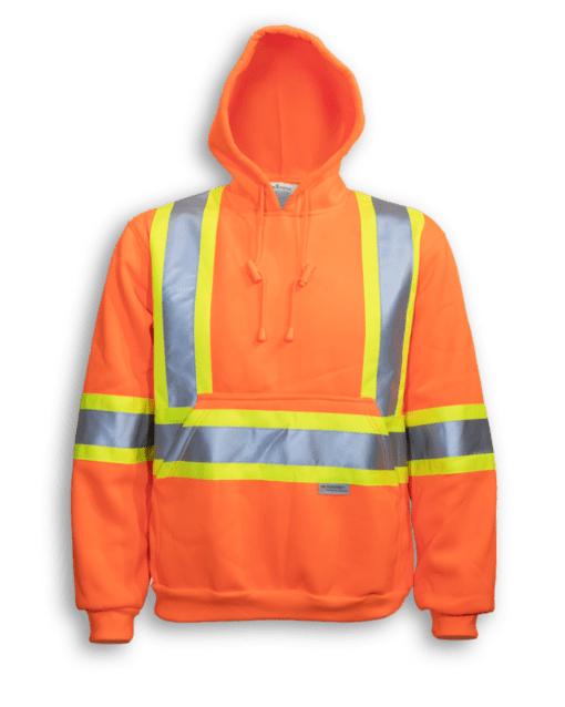 Big K Clothing Hi Vis 100% Polyester Hoodie #BK3550 Orange Front