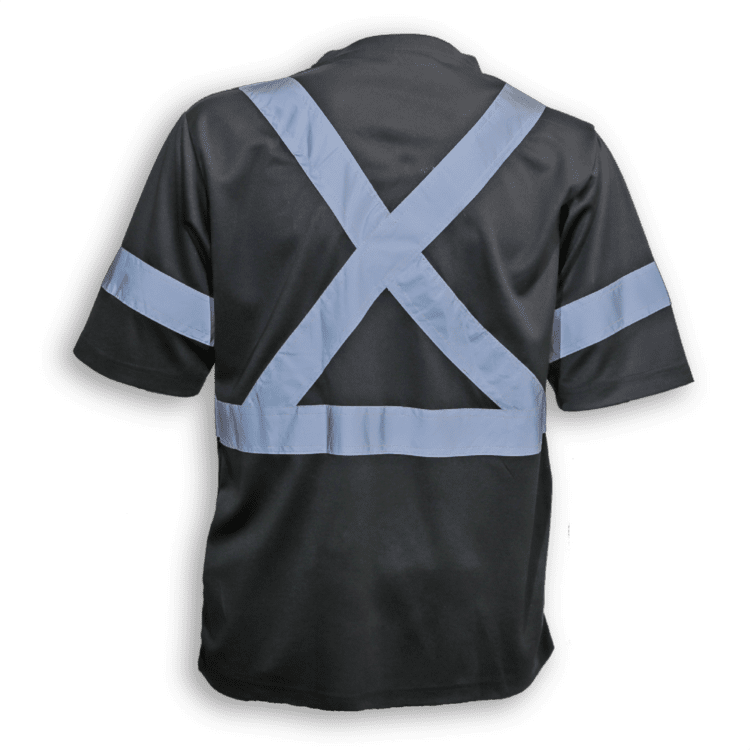 Big K Clothing 100% Soft Polyester Traffic Safety T-Shirt #BK5912 Black Back
