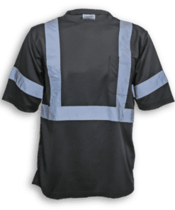 Big K Clothing 100% Soft Polyester Traffic Safety T-Shirt #BK5912 Black Front