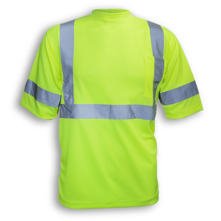 Big K Clothing 100% Soft Polyester Traffic Safety T-Shirt #BK5912 Yellow