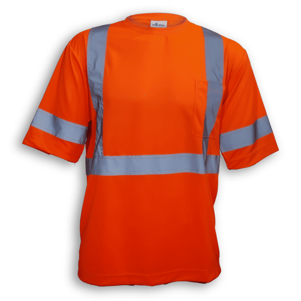 Big K Clothing 100% Soft Polyester Traffic Safety T-Shirt #BK5912 Orange