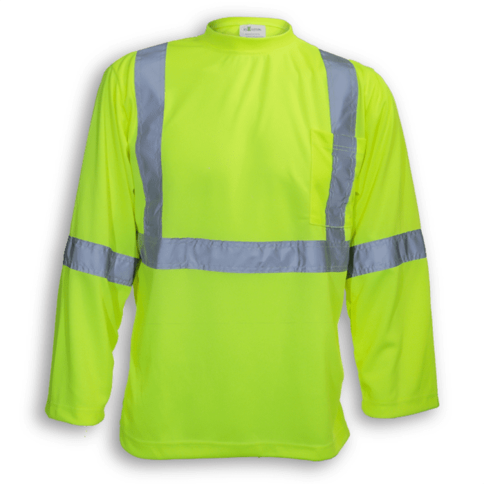 Big K Clothing 100% Soft Polyester Traffic Safety T-Shirt #BK6012 Yellow Front