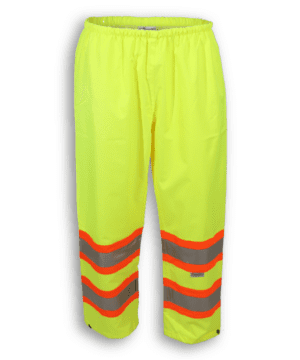 Big K Clothing Hi Vis 300 Denier Polyester Rain Pant #BK804 Yellow Front