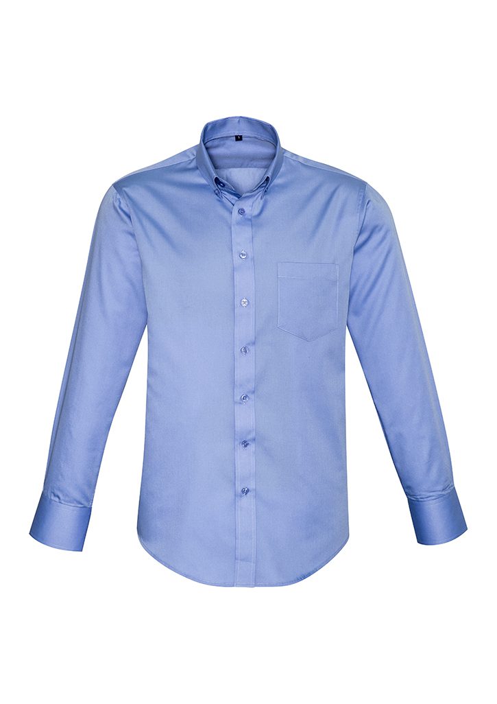 Biz Collection Mens Dalton Long Sleeve Shirt #S522ML Blue